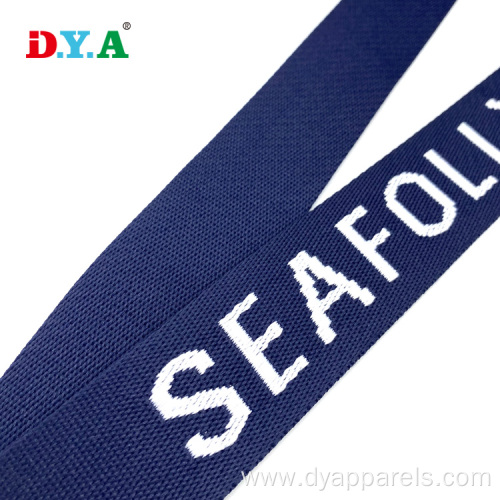 custom 3.8 cm navy polyester jacquard webbing